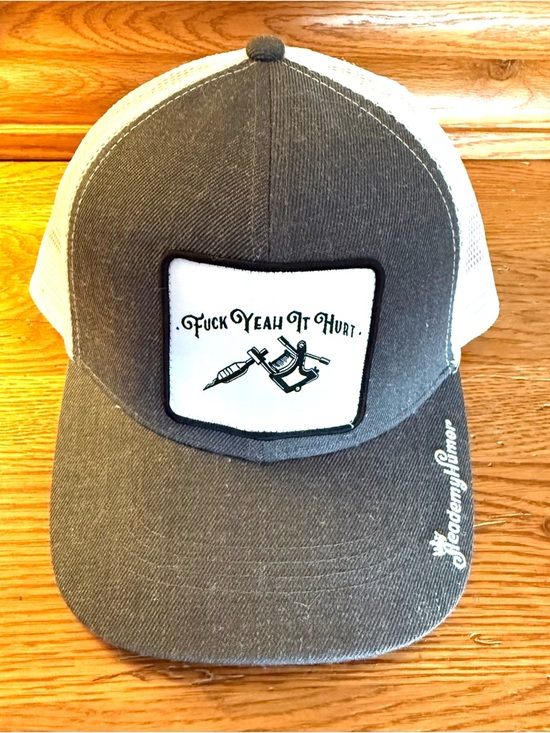 tattoo Other - Gray & White Trucker Hat with Tattoo Shop Patch